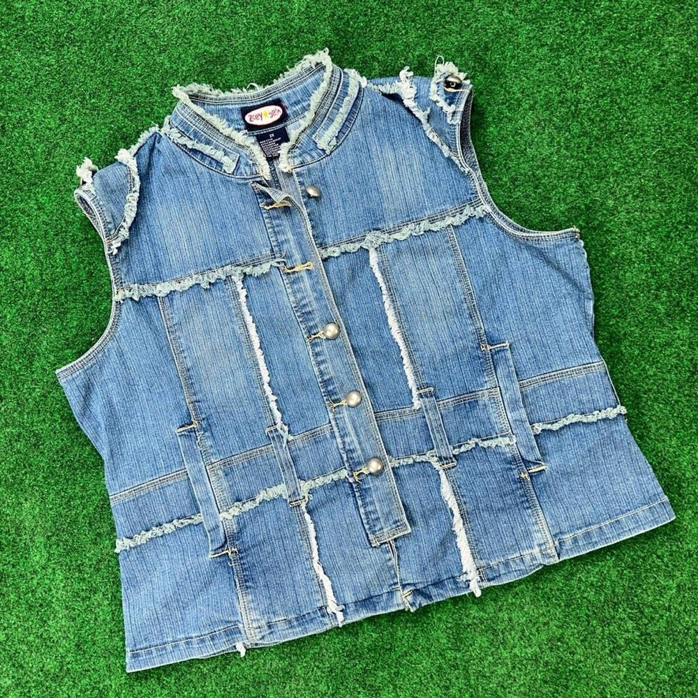Vintage Y2K button down Zoey Beth denim vest